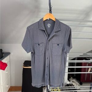 J. Crew Short-Sleeve Button-Down Shirt in Charcoal Gray